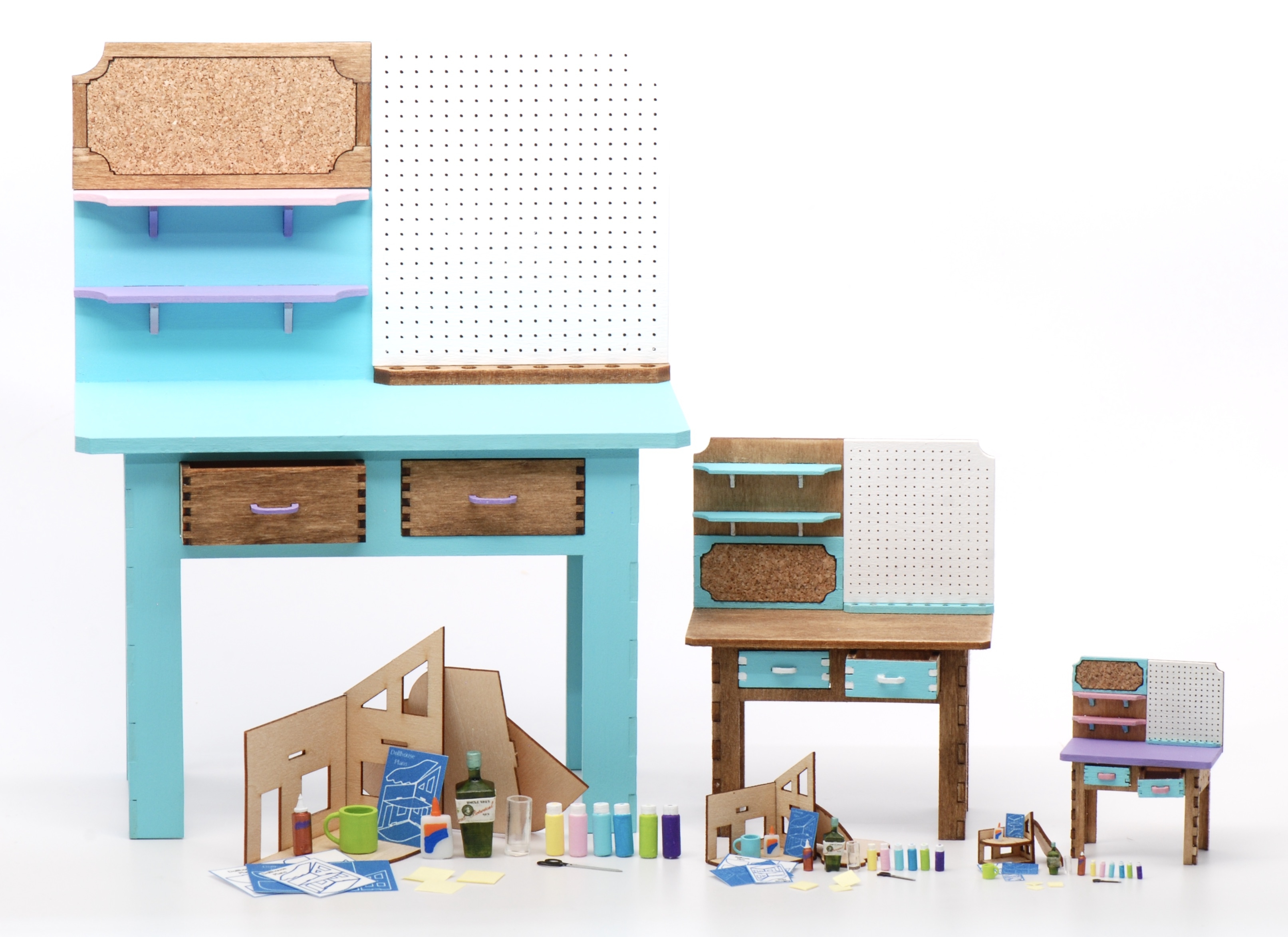 Craft Bench Accessories kit in 3 Scales! NEW Stewart Dollhouse